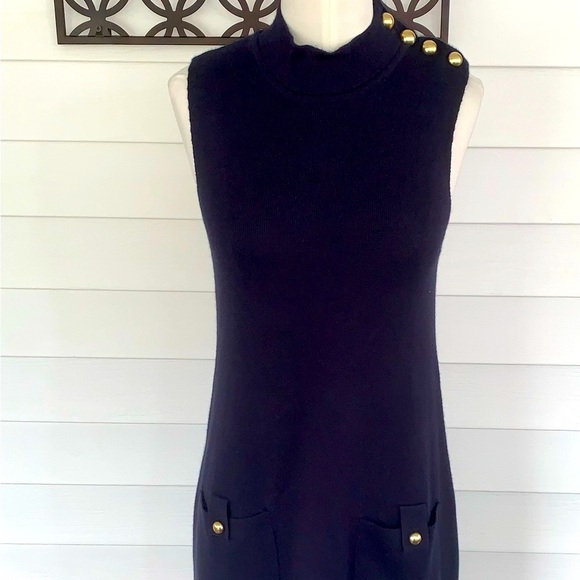Women Free Assembly Dark Academia navy blue Sleeveless Dress NWT Old Money - Picture 1 of 5